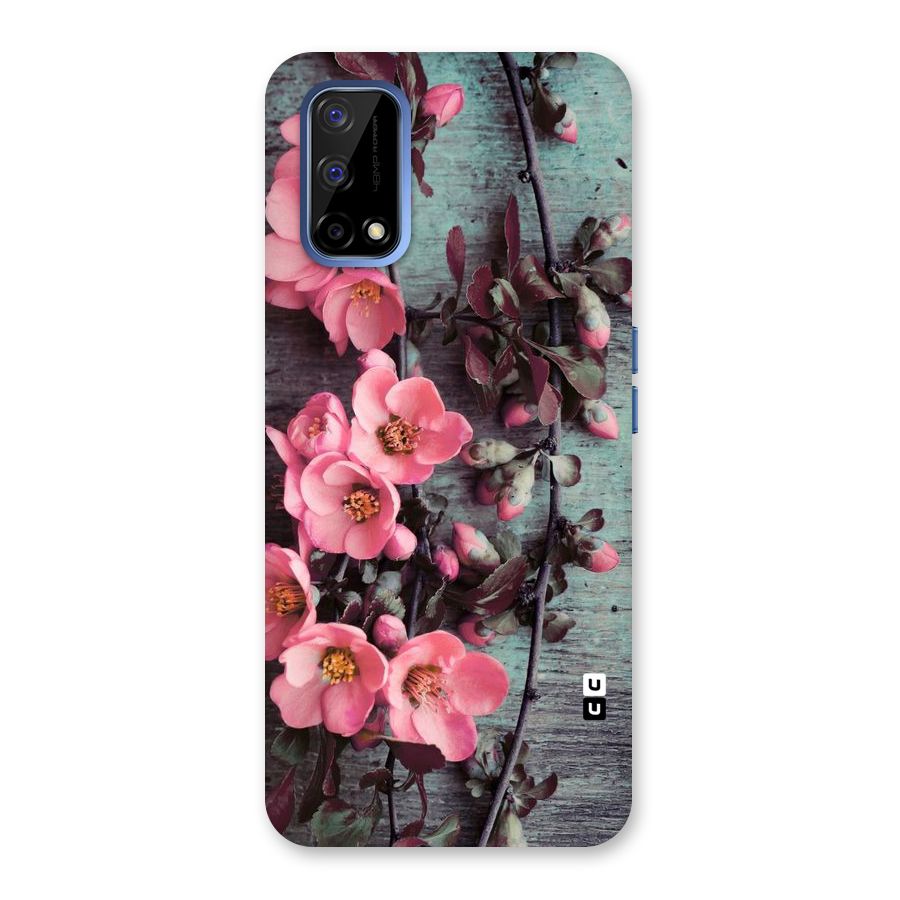 Wooden Floral Pink Back Case for Realme Narzo 30 Pro