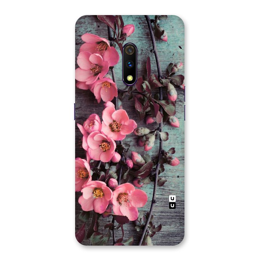 Wooden Floral Pink Back Case for Realme X