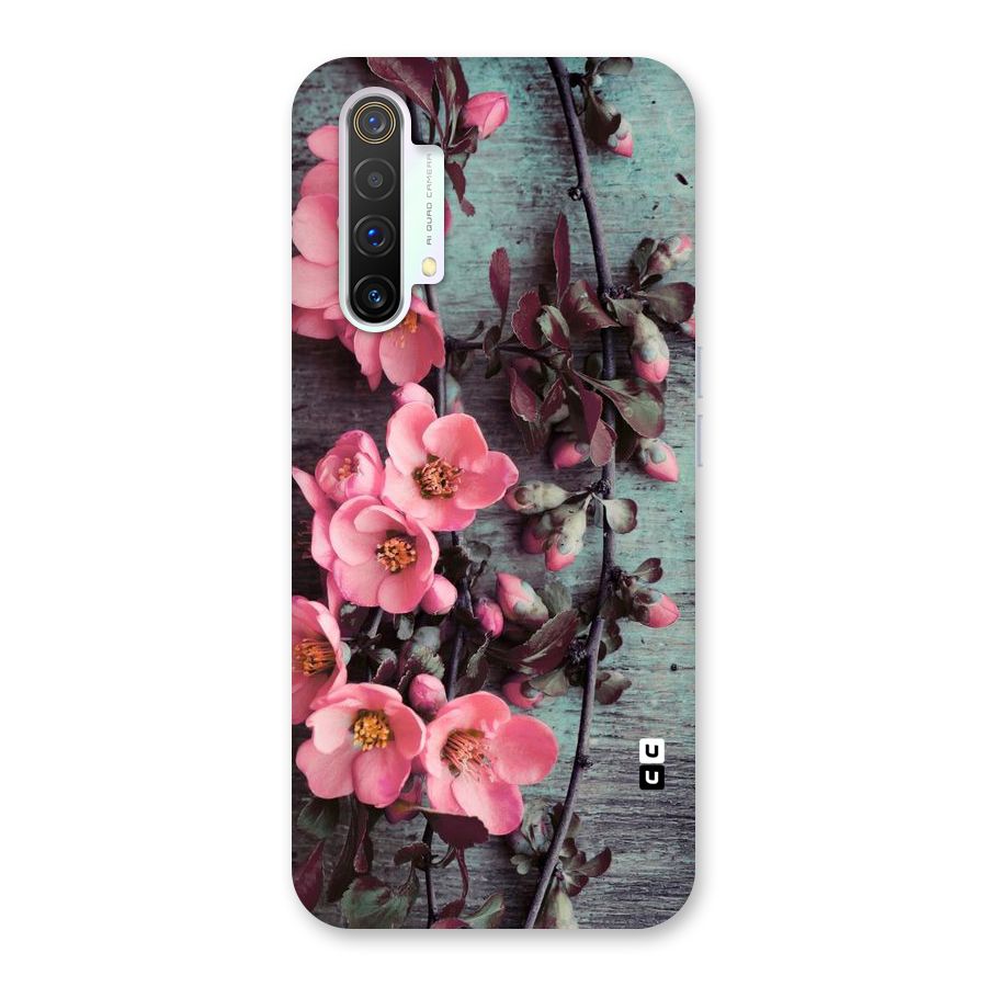 Wooden Floral Pink Back Case for Realme X3 SuperZoom
