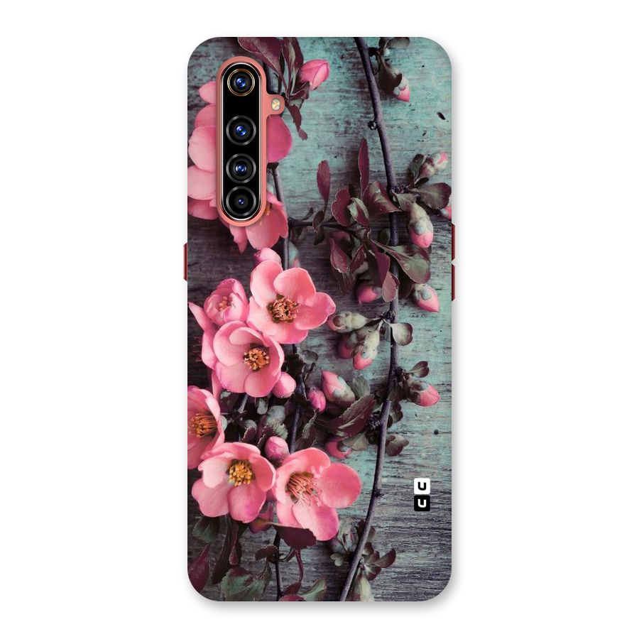 Wooden Floral Pink Back Case for Realme X50 Pro