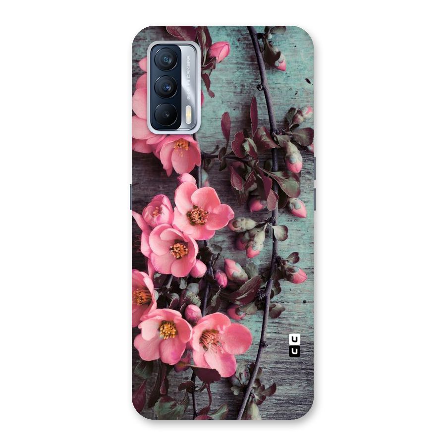 Wooden Floral Pink Back Case for Realme X7