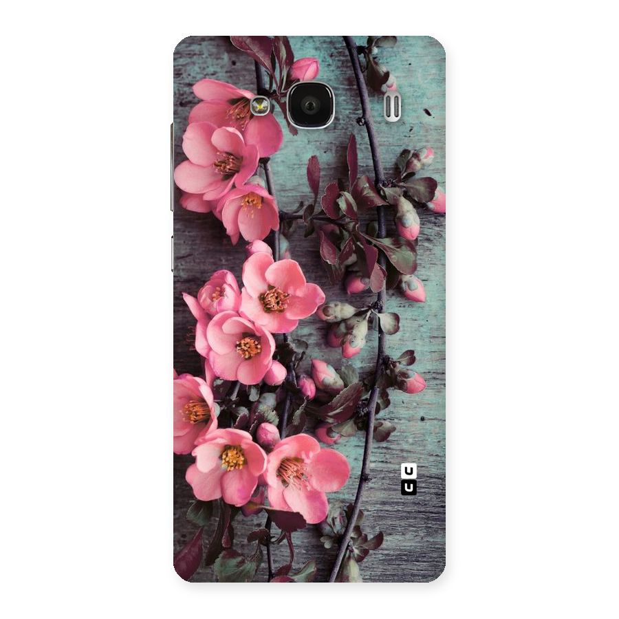 Wooden Floral Pink Back Case for Redmi 2s