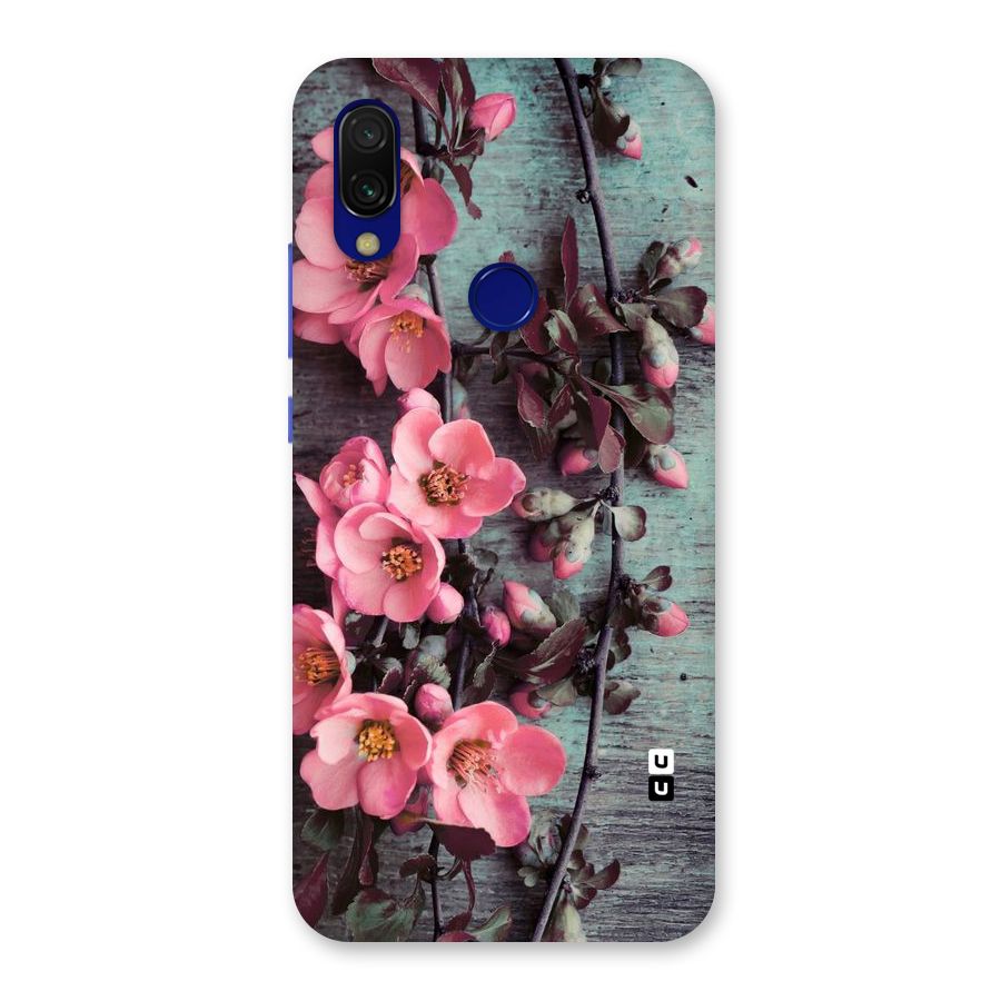 Wooden Floral Pink Back Case for Redmi 7