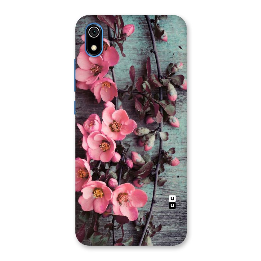 Wooden Floral Pink Back Case for Redmi 7A