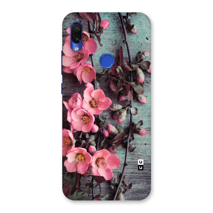 Wooden Floral Pink Back Case for Redmi Note 7S