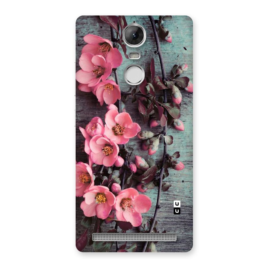 Wooden Floral Pink Back Case for Vibe K5 Note