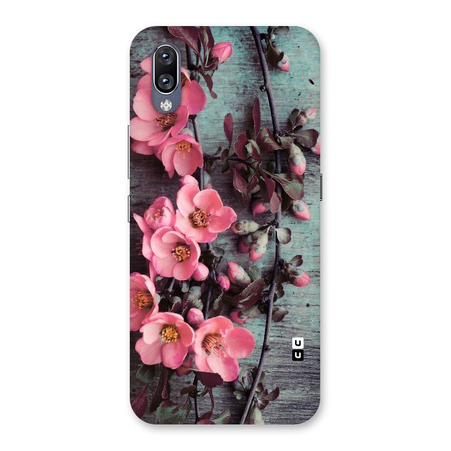 Wooden Floral Pink Back Case for Vivo NEX