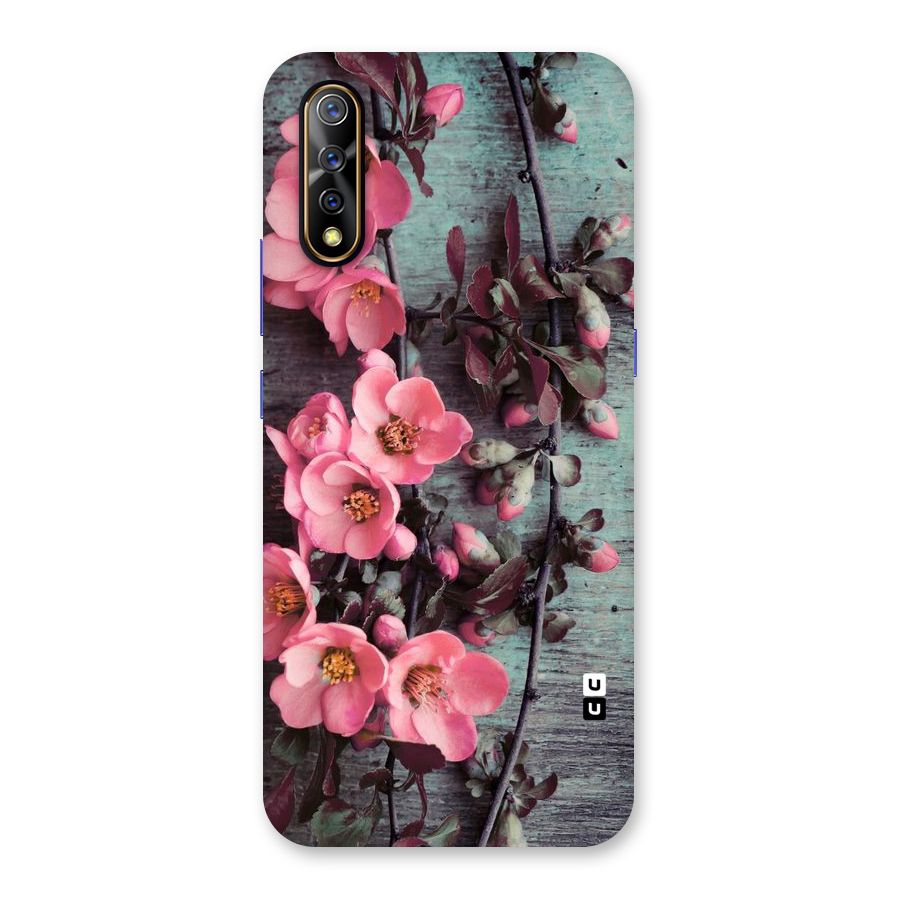 Wooden Floral Pink Back Case for Vivo S1