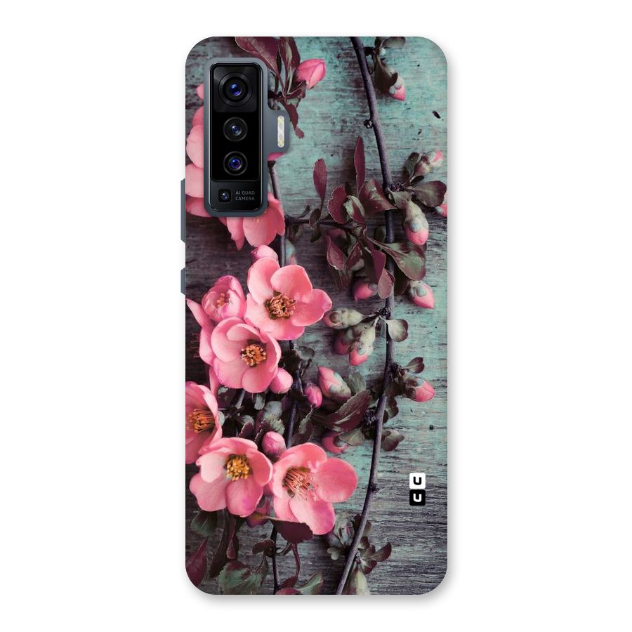Wooden Floral Pink Back Case for Vivo X50