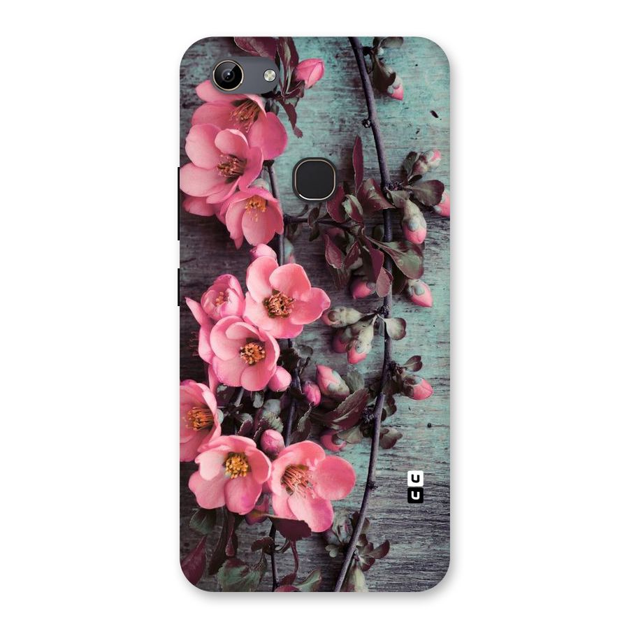 Wooden Floral Pink Back Case for Vivo Y81