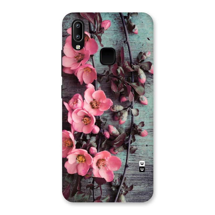 Wooden Floral Pink Back Case for Vivo Y93