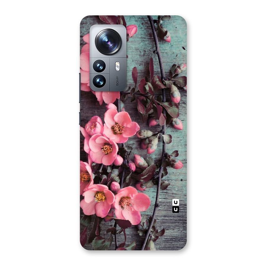 Wooden Floral Pink Back Case for Xiaomi 12 Pro
