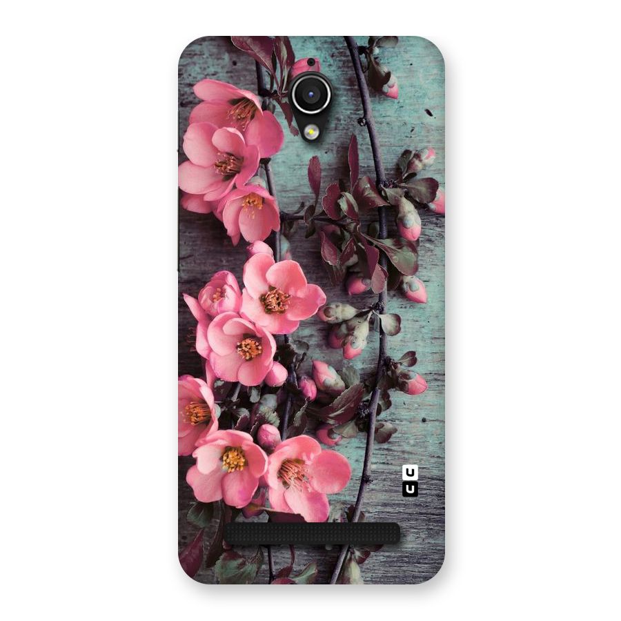 Wooden Floral Pink Back Case for Zenfone Go