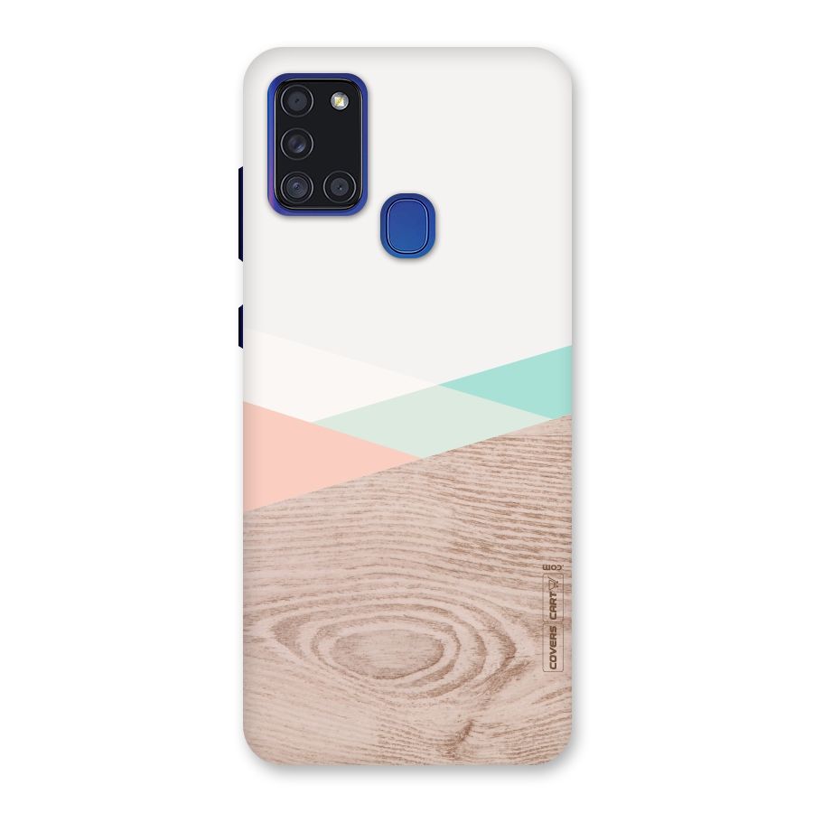 Wooden Fusion Back Case for Galaxy A21s