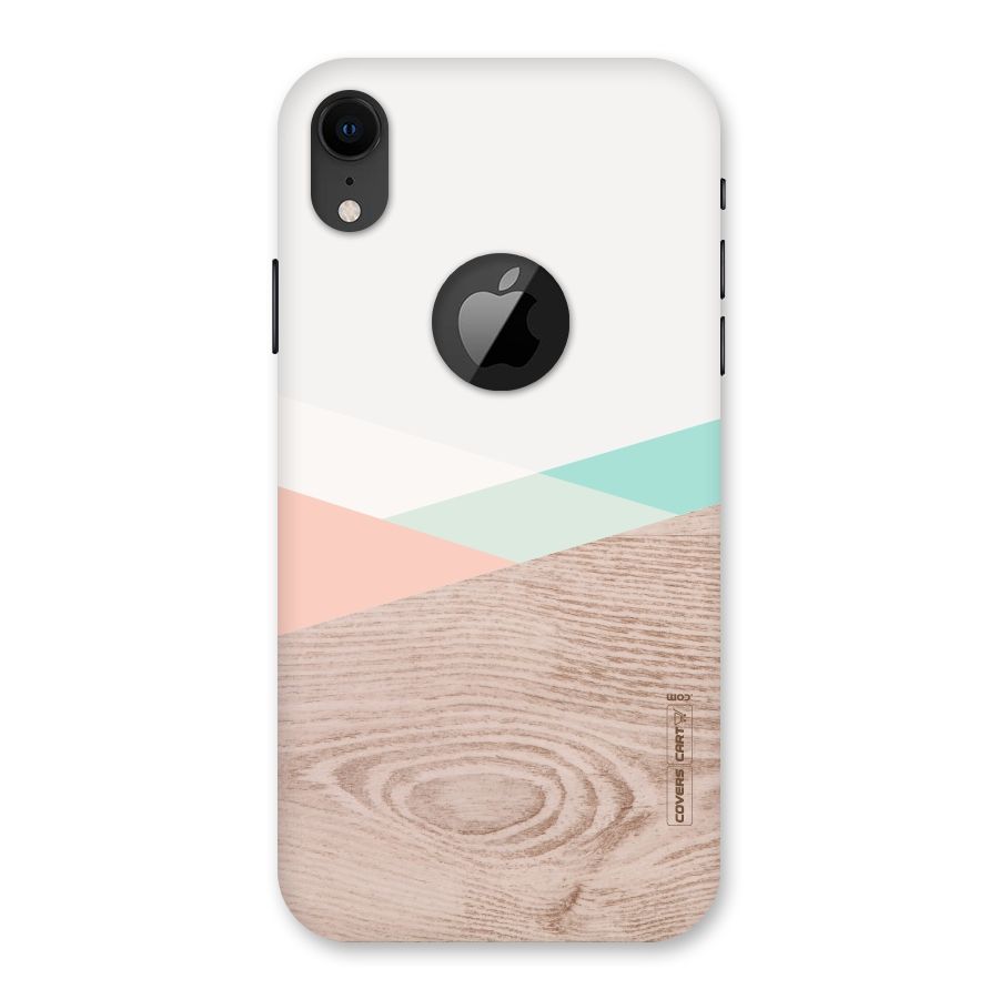 Wooden Fusion Back Case for iPhone XR Logo Cut