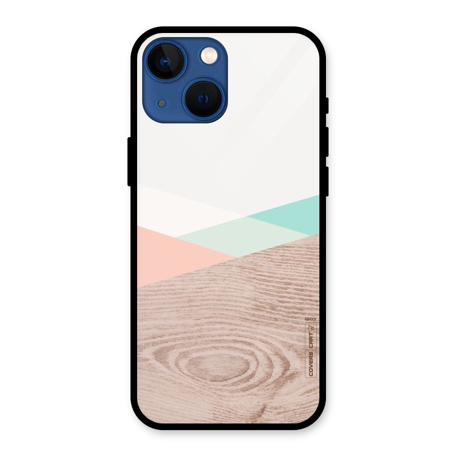 Wooden Fusion Glass Back Case for iPhone 13 Mini