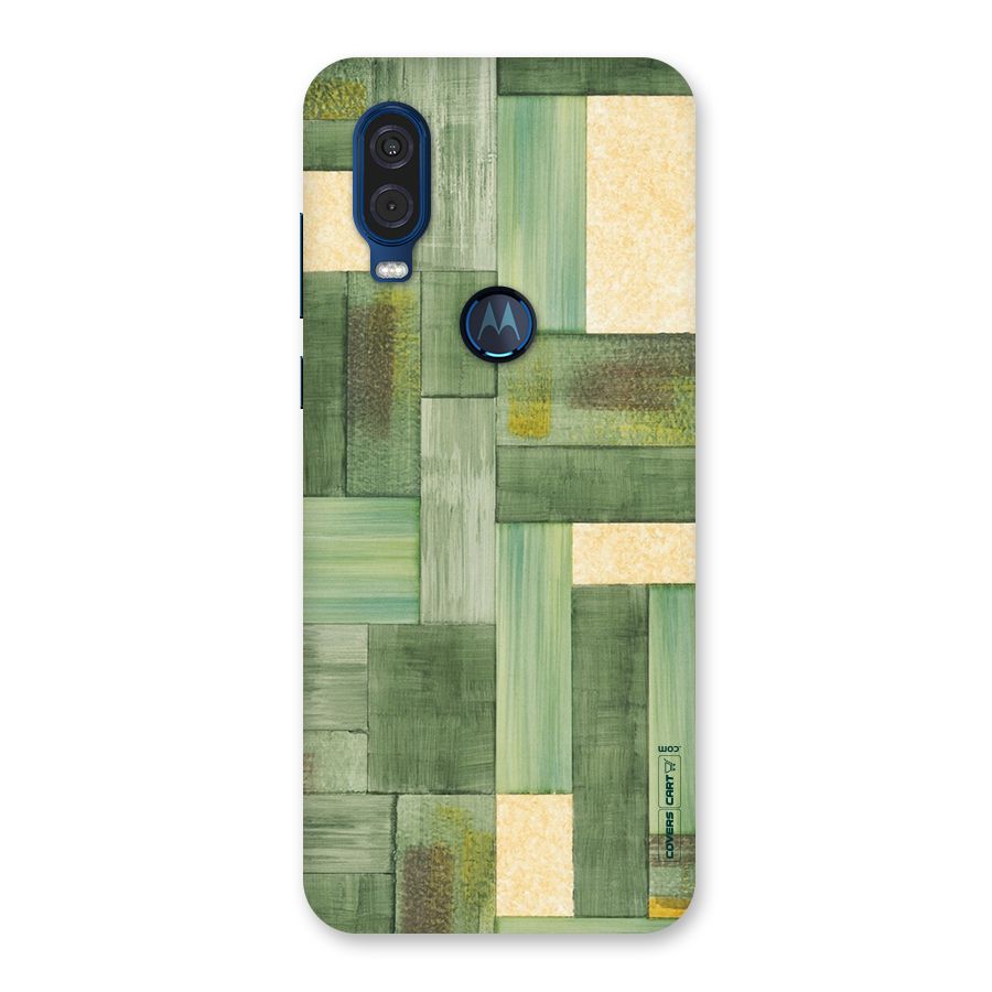 Wooden Green Texture Back Case for Motorola One Vision