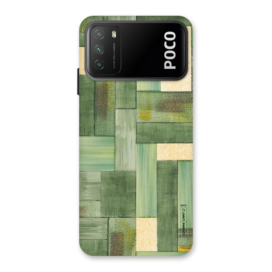 Wooden Green Texture Back Case for Poco M3