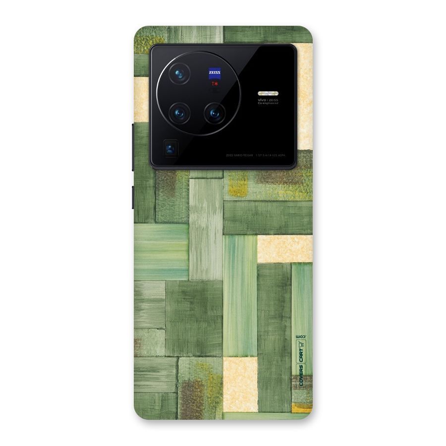 Wooden Green Texture Back Case for Vivo X80 Pro