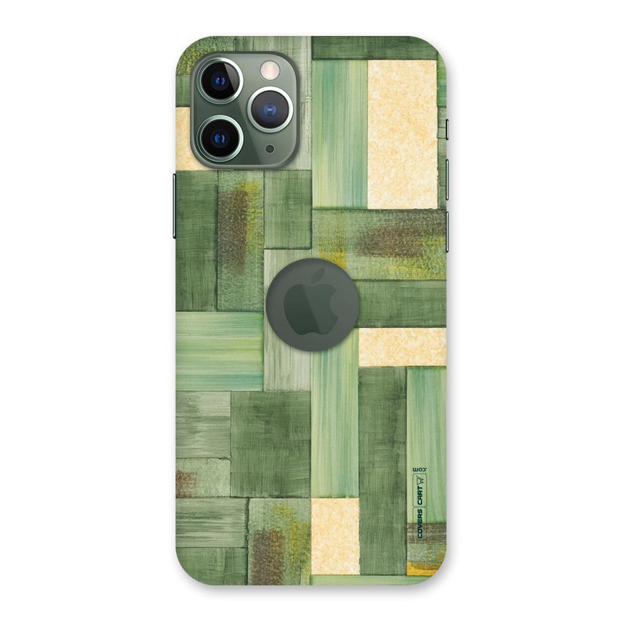 Wooden Green Texture Back Case for iPhone 11 Pro Logo  Cut