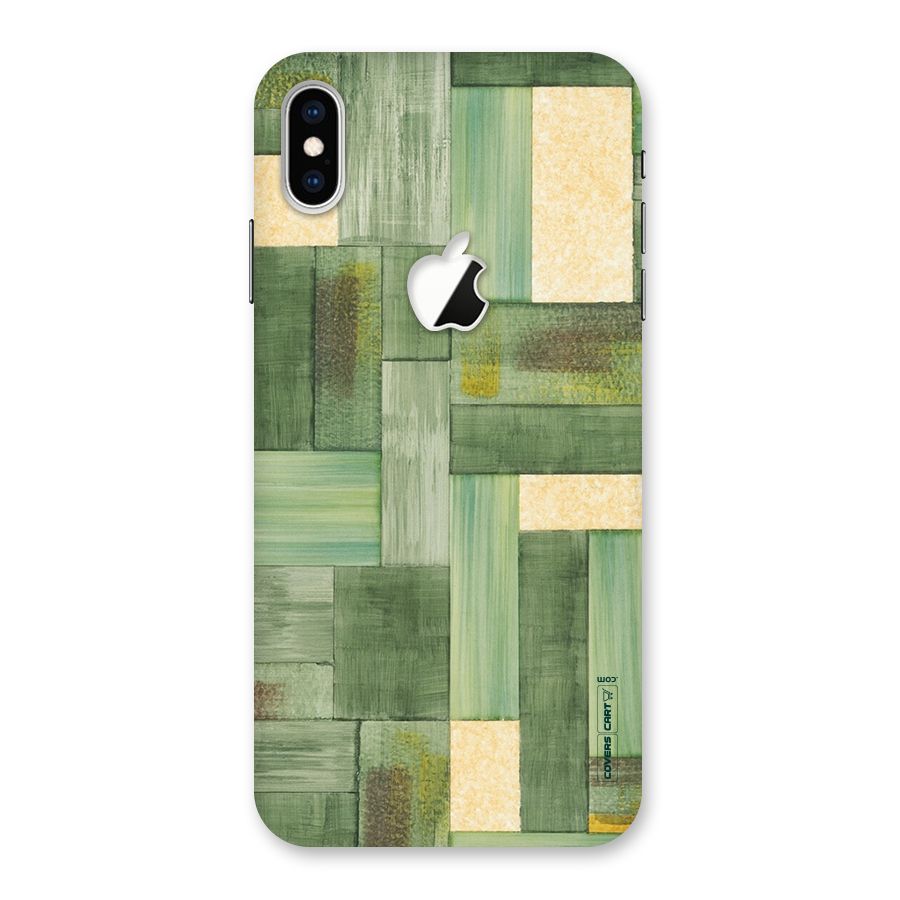 Wooden Green Texture Back Case for iPhone XS Max Apple Cut