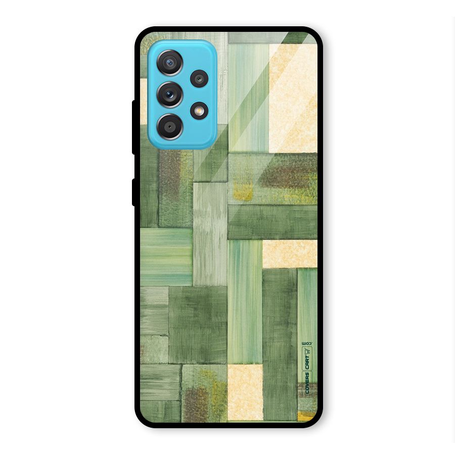 Wooden Green Texture Glass Back Case for Galaxy A52