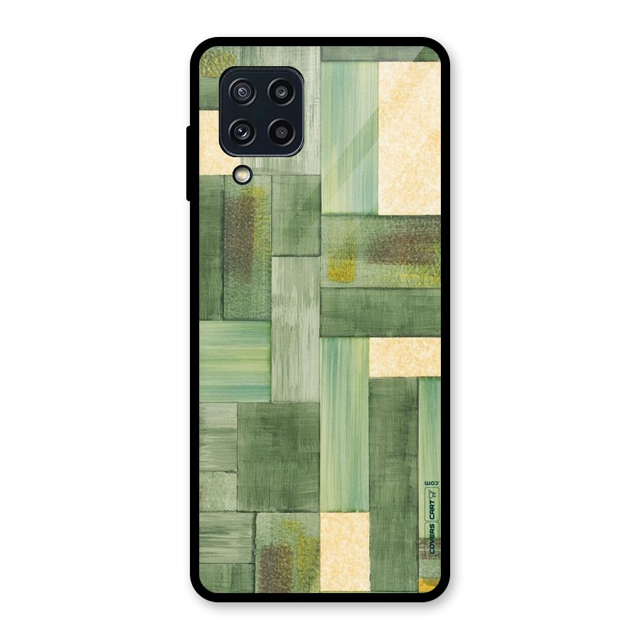Wooden Green Texture Glass Back Case for Galaxy M32