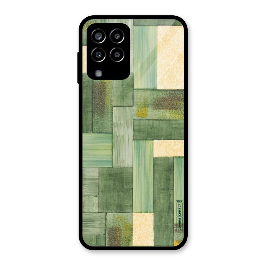 Wooden Green Texture Glass Back Case for Galaxy M33