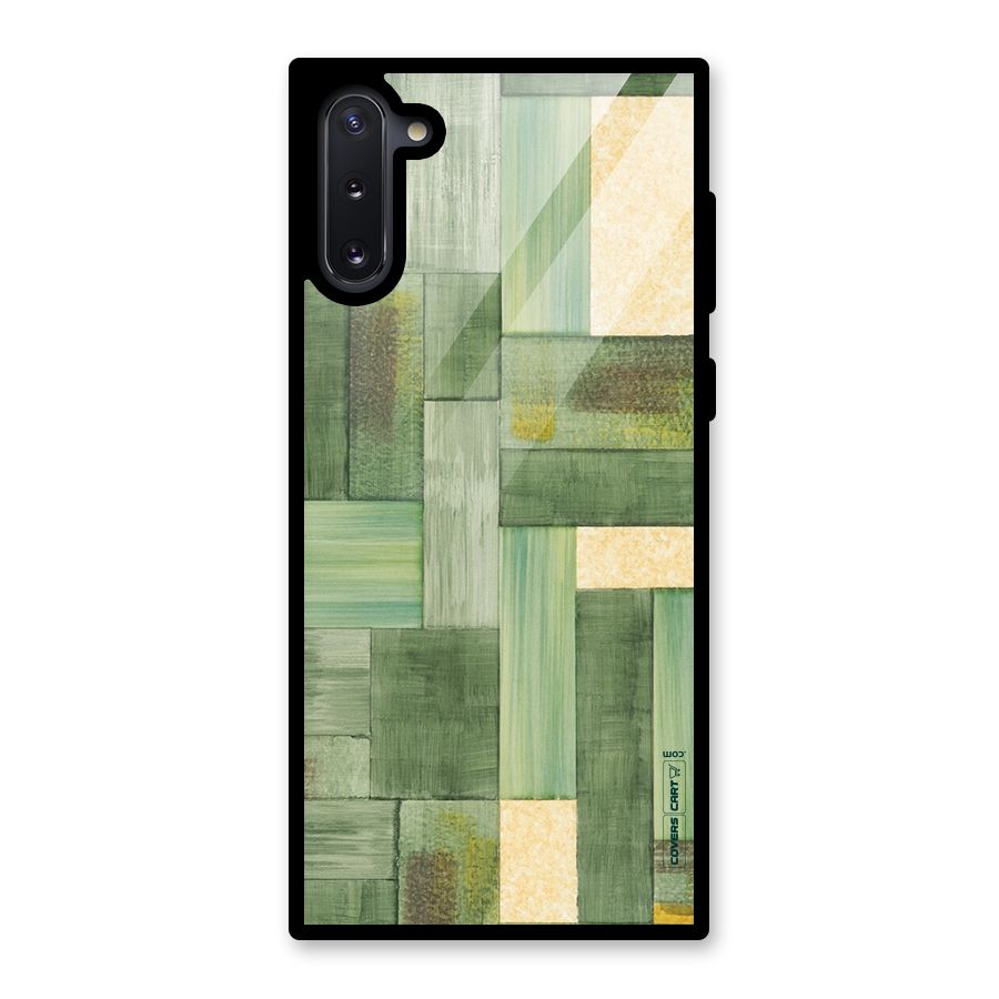 Wooden Green Texture Glass Back Case for Galaxy Note 10