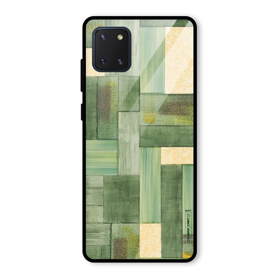 Wooden Green Texture Glass Back Case for Galaxy Note 10 Lite