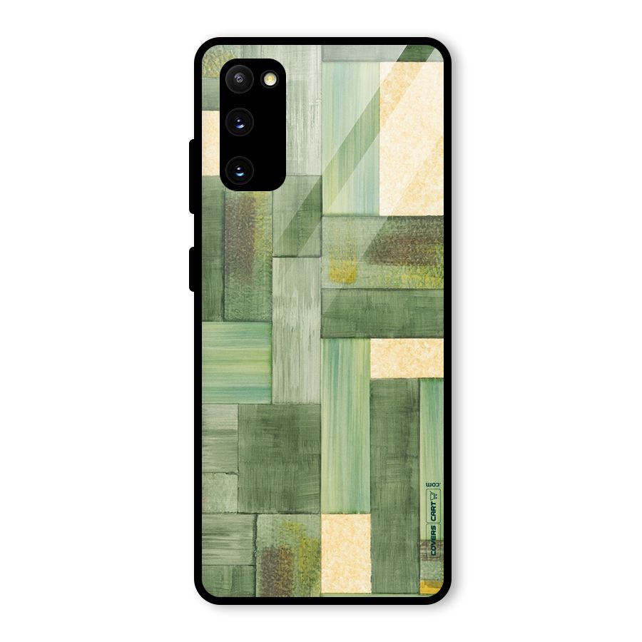 Wooden Green Texture Glass Back Case for Galaxy S20 FE 5G