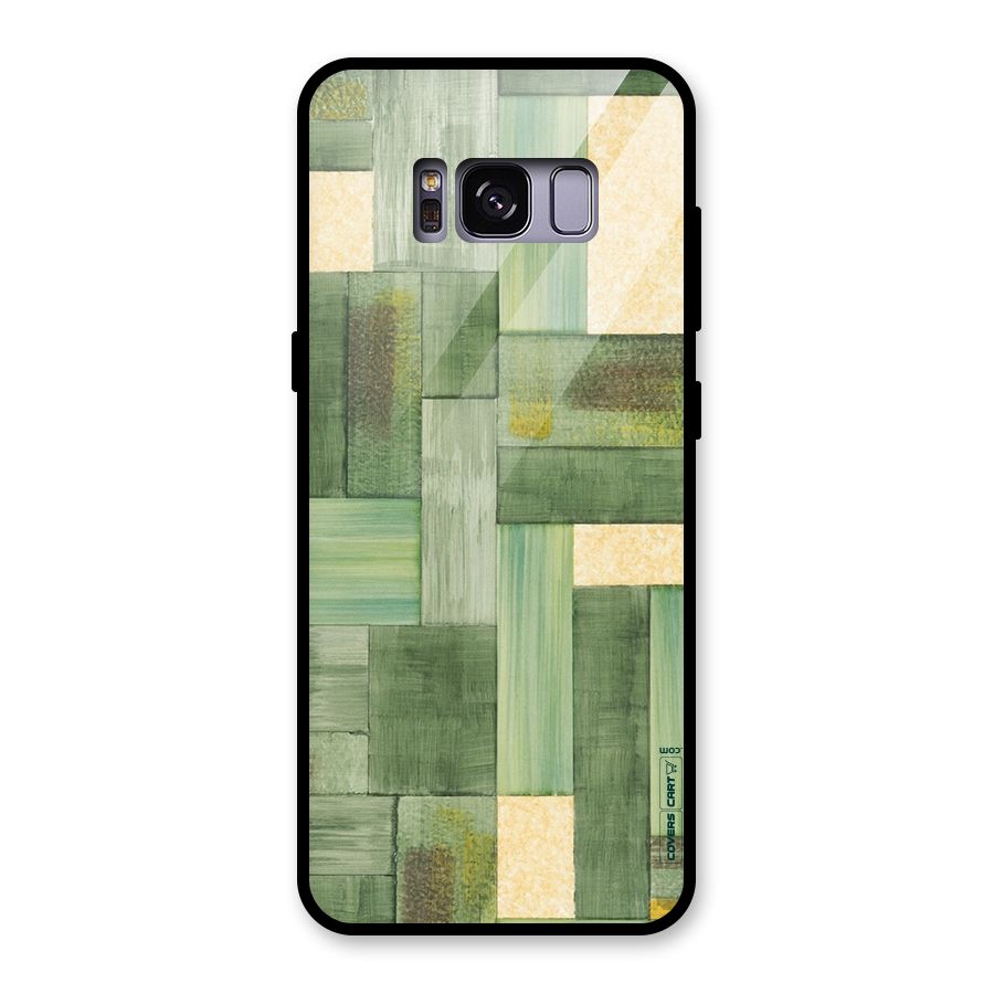 Wooden Green Texture Glass Back Case for Galaxy S8