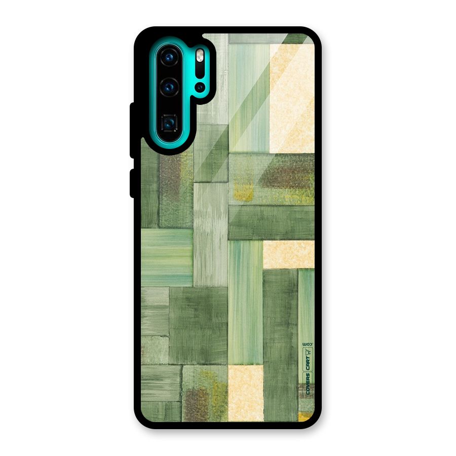 Wooden Green Texture Glass Back Case for Huawei P30 Pro