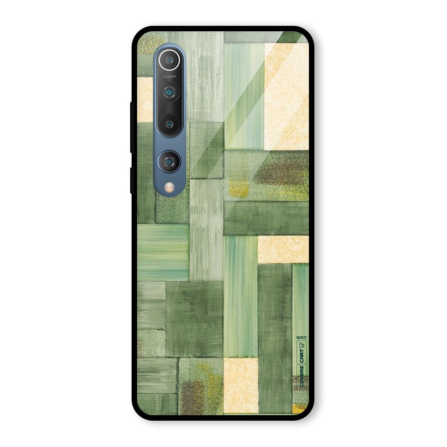 Wooden Green Texture Glass Back Case for Mi 10