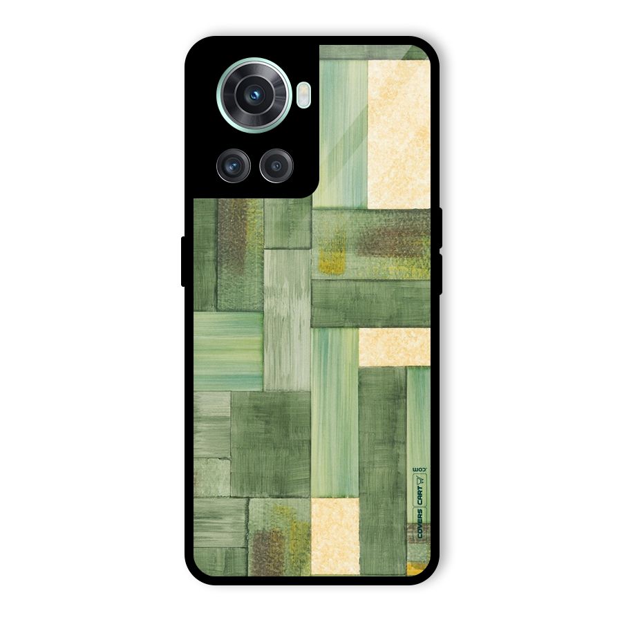 Wooden Green Texture Glass Back Case for OnePlus 10R