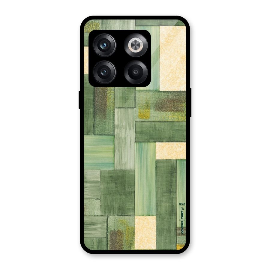Wooden Green Texture Glass Back Case for OnePlus 10T