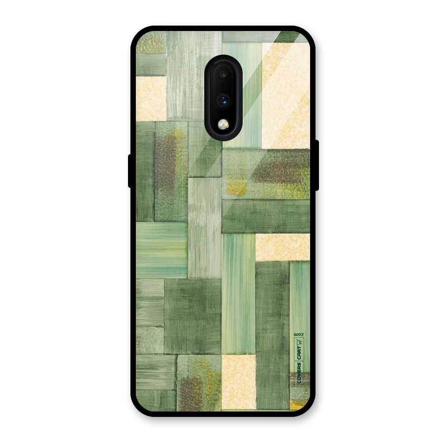 Wooden Green Texture Glass Back Case for OnePlus 7