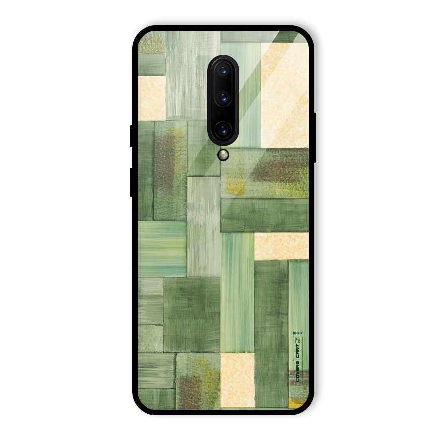 Wooden Green Texture Glass Back Case for OnePlus 7 Pro