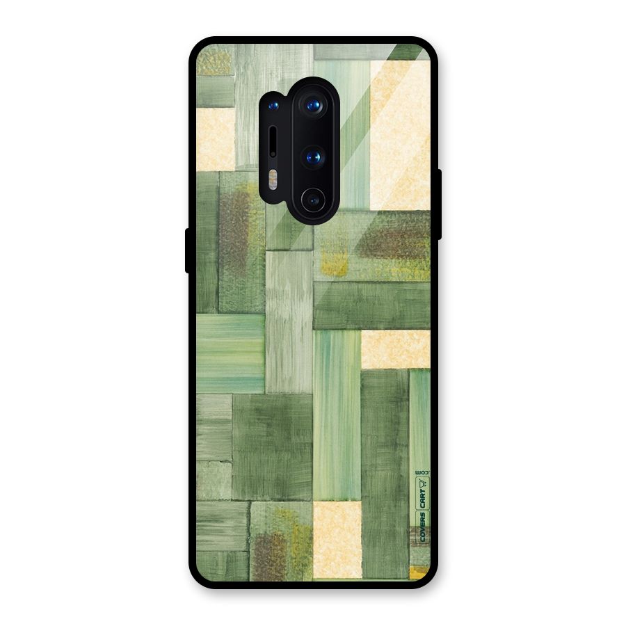 Wooden Green Texture Glass Back Case for OnePlus 8 Pro