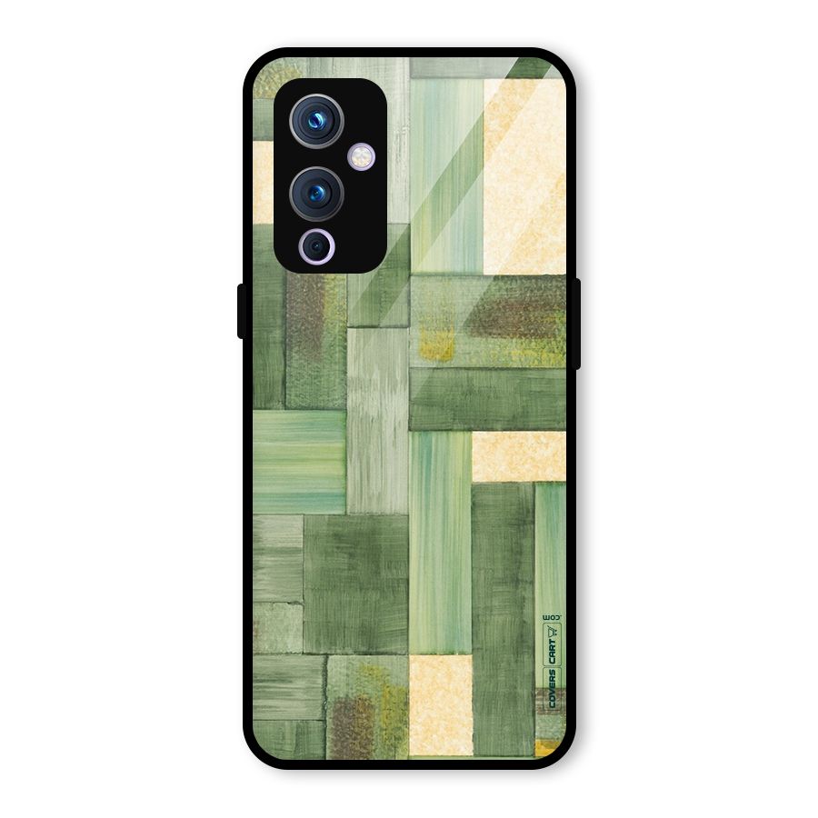 Wooden Green Texture Glass Back Case for OnePlus 9
