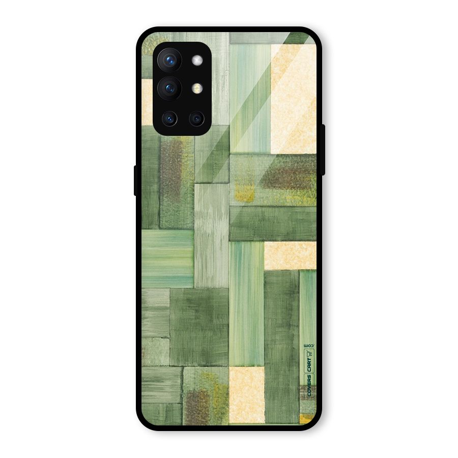 Wooden Green Texture Glass Back Case for OnePlus 9R