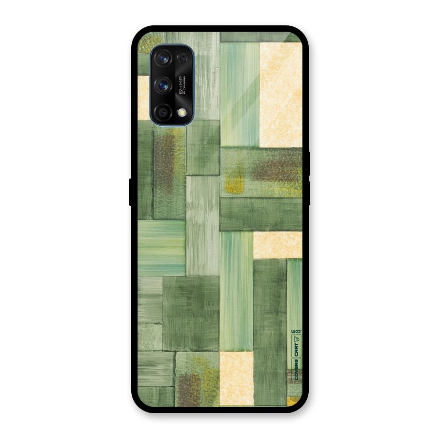 Wooden Green Texture Glass Back Case for Realme 7 Pro