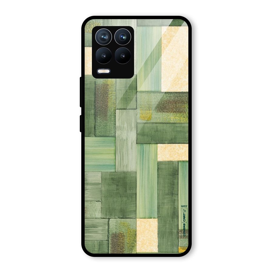 Wooden Green Texture Glass Back Case for Realme 8 Pro