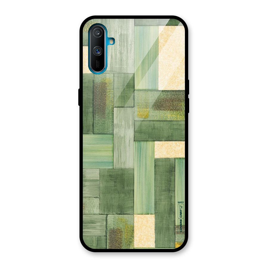 Wooden Green Texture Glass Back Case for Realme C3