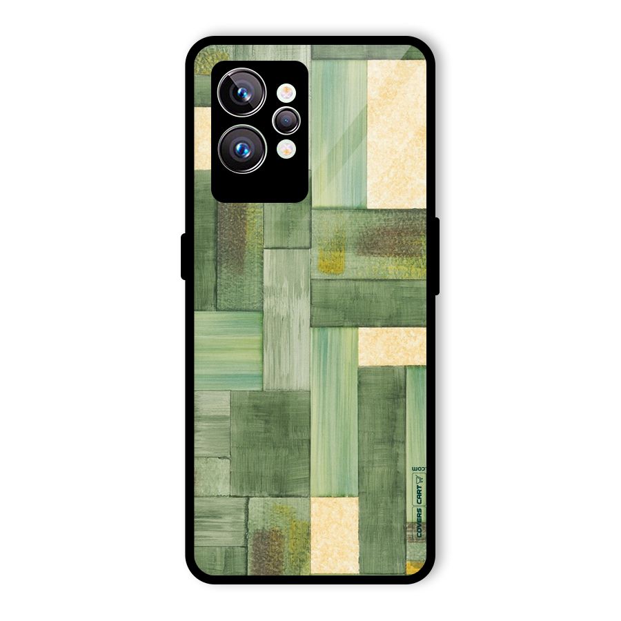 Wooden Green Texture Glass Back Case for Realme GT2 Pro