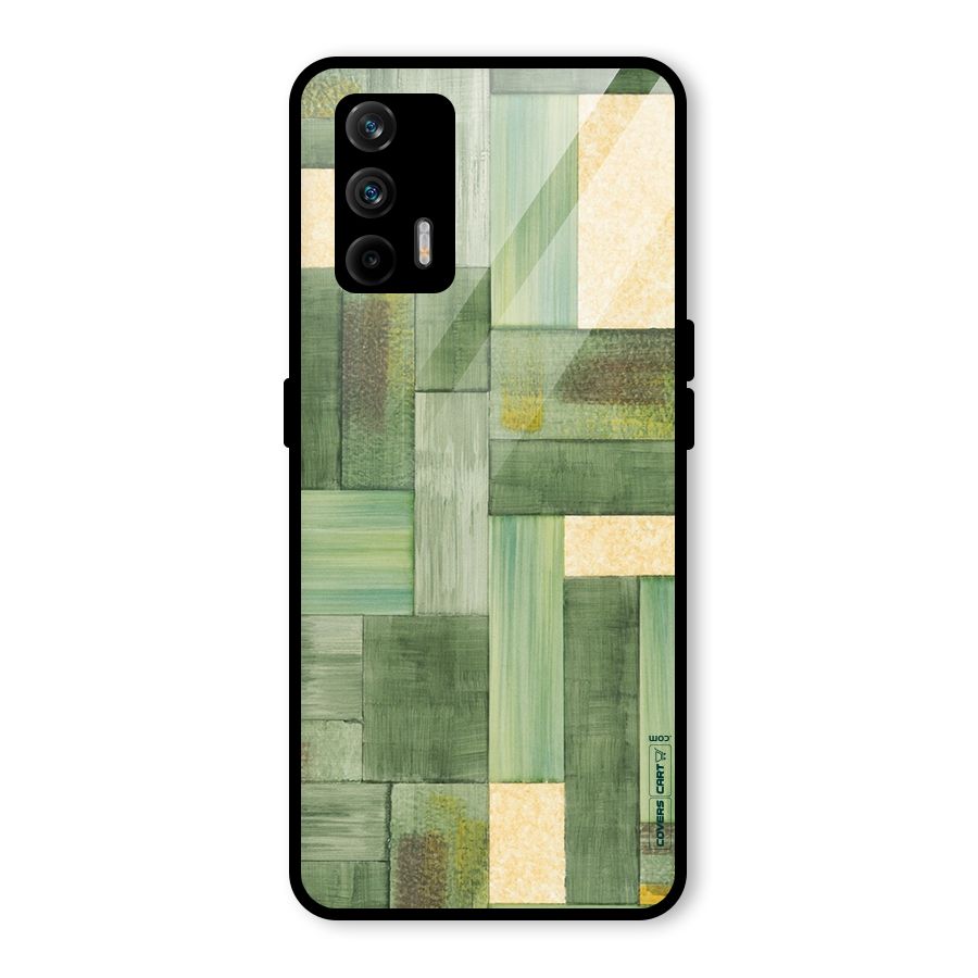 Wooden Green Texture Glass Back Case for Realme GT 5G