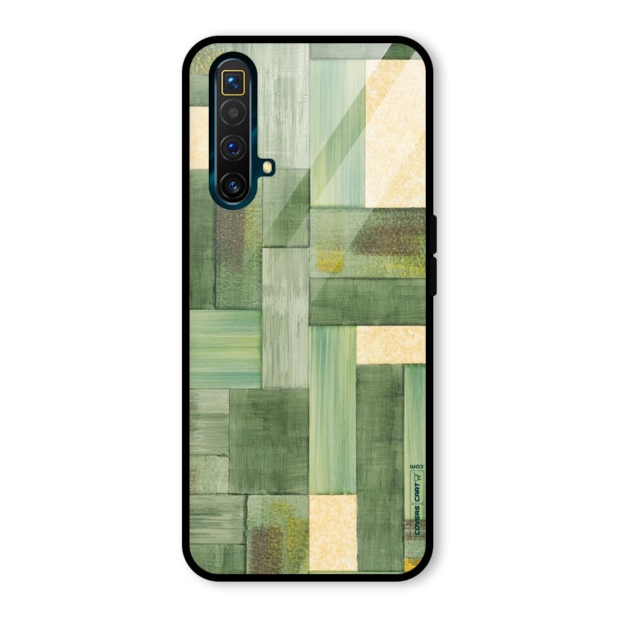 Wooden Green Texture Glass Back Case for Realme X3
