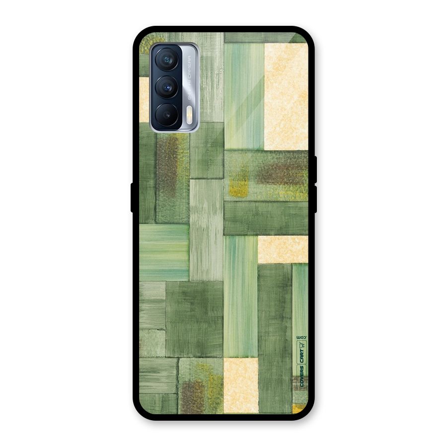 Wooden Green Texture Glass Back Case for Realme X7