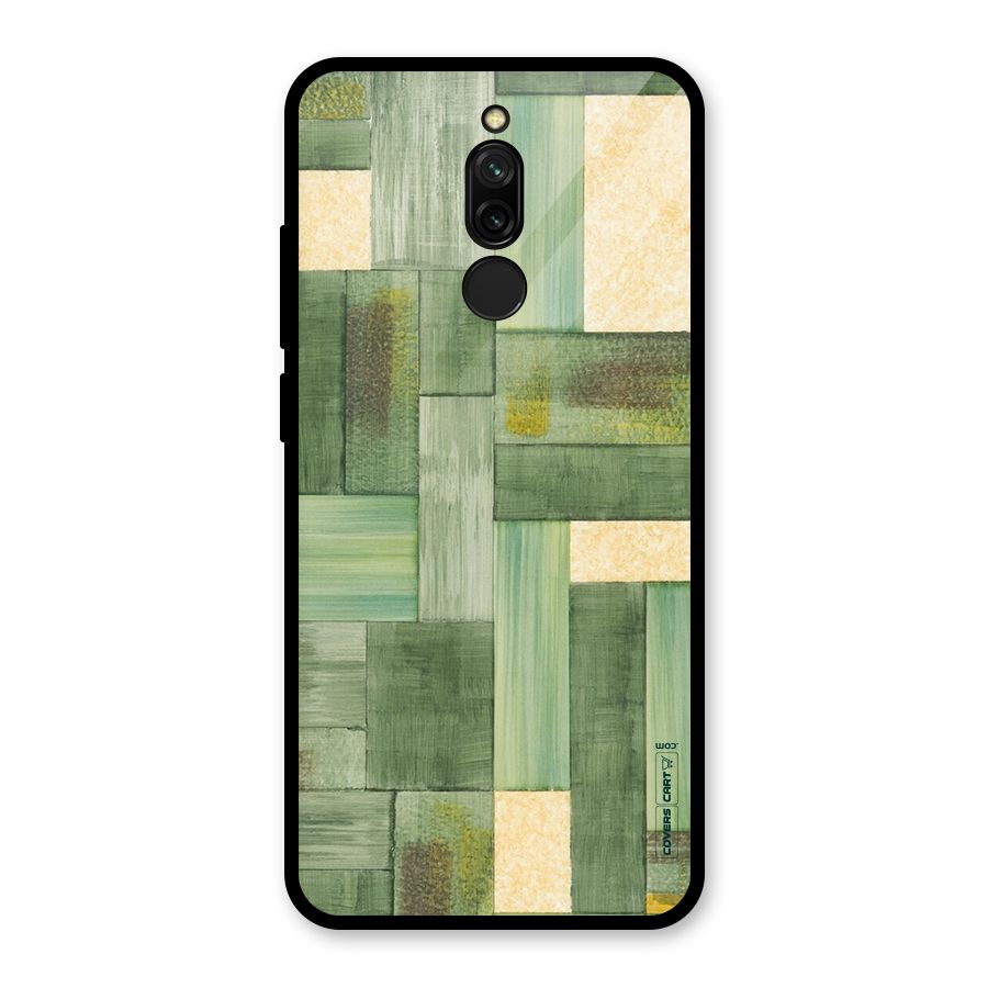 Wooden Green Texture Glass Back Case for Redmi 8