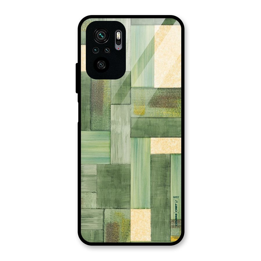 Wooden Green Texture Glass Back Case for Redmi Note 10